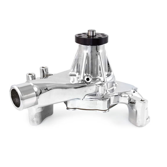 Long Reverse Rotation Mechanical Water Pump for Chevy Small Block - Chrome