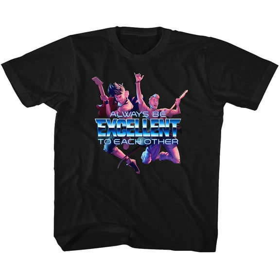 Bill and Ted Always Excellent Black Youth T-Shirt