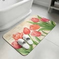 3.94'x5.25' Area Rug for Bedroom, Pink Tulip Non Slip Soft Small Carpet ...