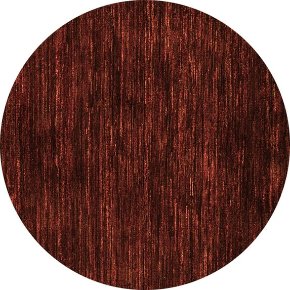 Ahgly Company Indoor Round Abstract Orange Modern Area Rugs, 8' Round