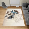 thumbnail image 2 of Butterfly Turkish Area Rug, Monarch Butterflies Vintage Damask Inspired Design, Soft Carpet for Living Room Decor with Distressed Look, 6.6' X 9.6', Sepia Rose, by Ambesonne, 2 of 4