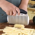 thumbnail image 4 of LCXmlly Ergonomic Potato Cutter Stainless Steel Potato Cutter Crinkle Chopper for Vegetables Fruits Wavy Blade Design, 4 of 7