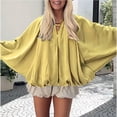 thumbnail image 3 of Chaqueta Xunger Puffed Bomber para mujer de gran tamaño, color amarillo, 3 of 4