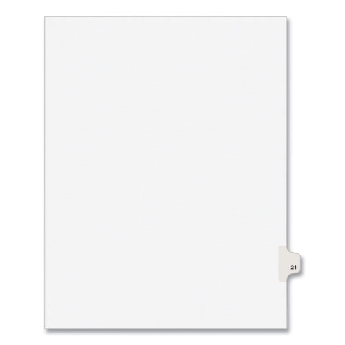 Preprinted Legal Exhibit Side Tab Index Dividers, Avery Style, 10-Tab, 21, 11 x 8.5, White, 25/Pack, , Each