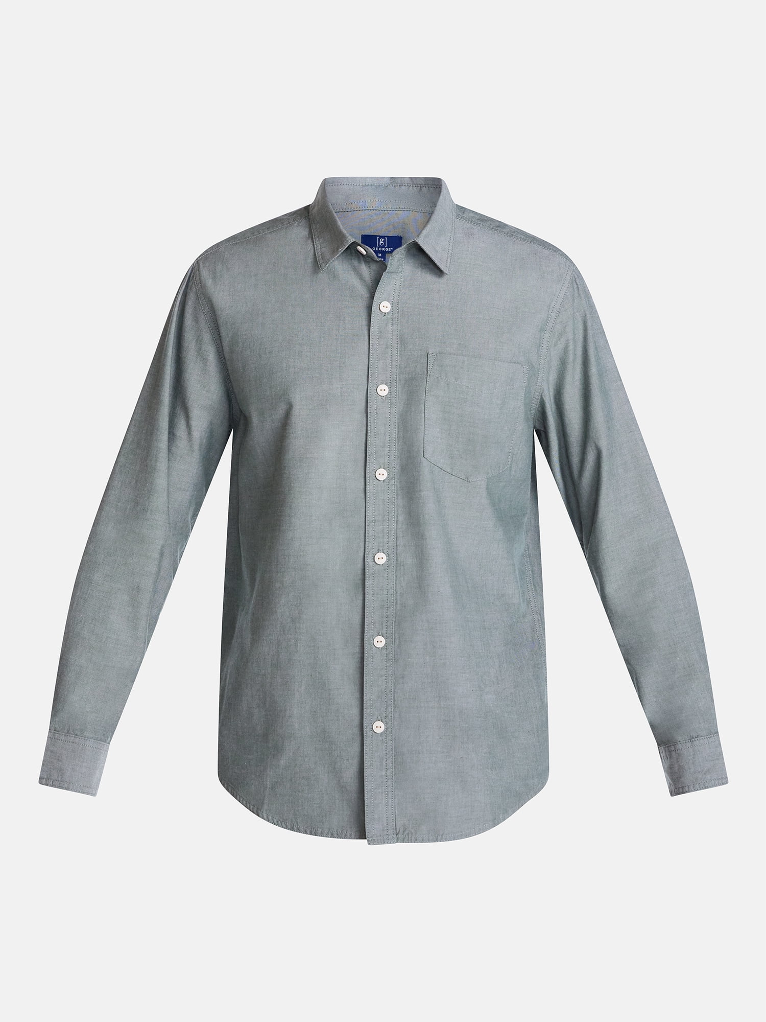 George Men's Poplin Shirt with Long Sleeves, Sizes S-3XL, LT-4XLT, 2XB-6XB