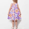 thumbnail image 5 of Piuwrlz Girls Summer Dresses Girl Casual Play Dresses Pocket Crew Neck Pleated Skirts Purple Size 5 Years, 5 of 8