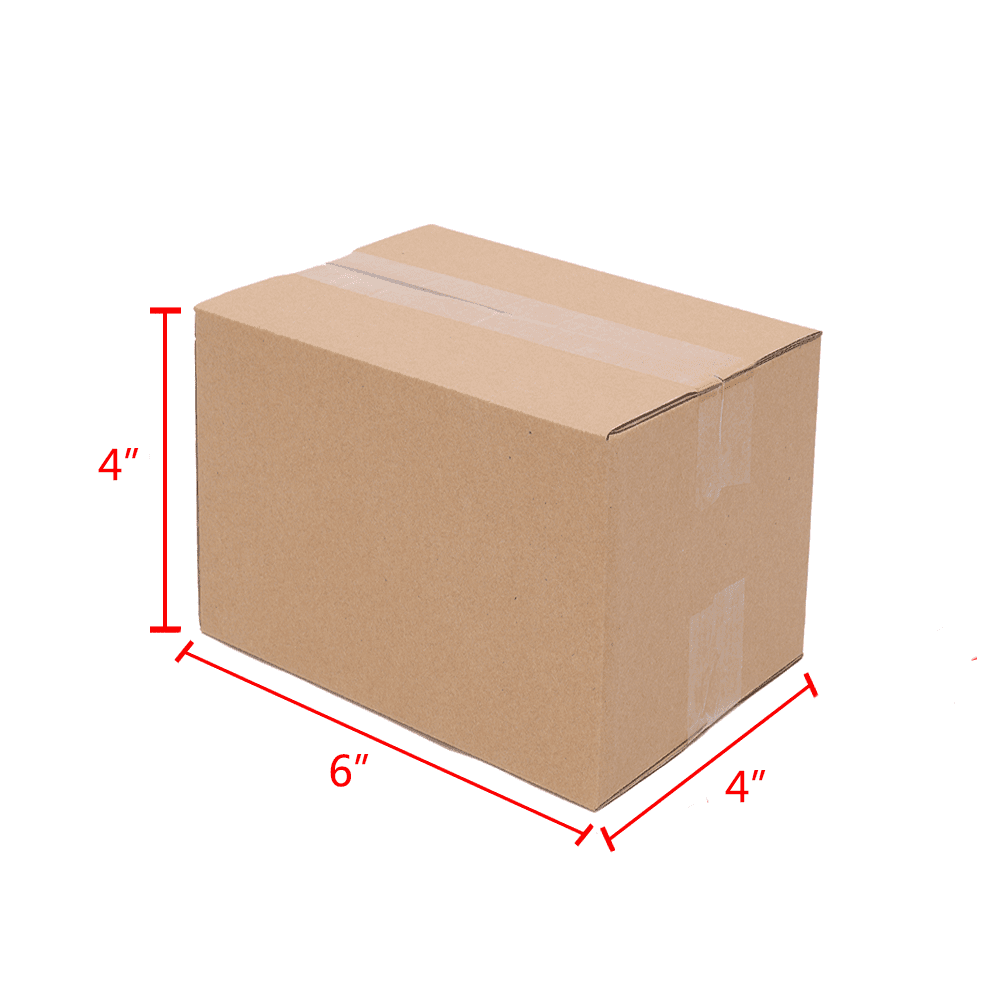 Tcbosik 100 Pack Corrugated Cardboard Storage Boxes, 6x4x4 inch Strong Paper Boxes for Shipping, Packaging, Moving for Home or Business, Yellow