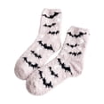 thumbnail image 3 of Cute Halloween Fuzzy Crew Socks for Women Soft Warm Casual Costume Accessories Socks for Fall Home Wear,One Size,Khaki, 3 of 6