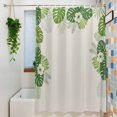 thumbnail image 3 of Palm Leaves Shower Curtain Set, Waterproof Shower Curtains for Bathroom, Farmhouse Summer Tropical Leaf Flowers Washable Fabric Cloth Bath Curtain for Bathtub Decoration with Hooks 48x72 Inches, 3 of 9