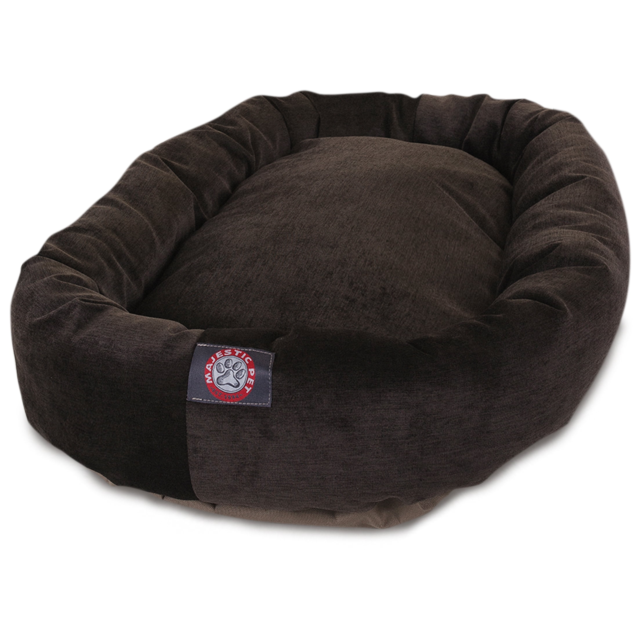 Majestic Pet Villa Velvet Bagel Pet Bed for Dogs, Calming Dog Bed Washable, Large, Storm