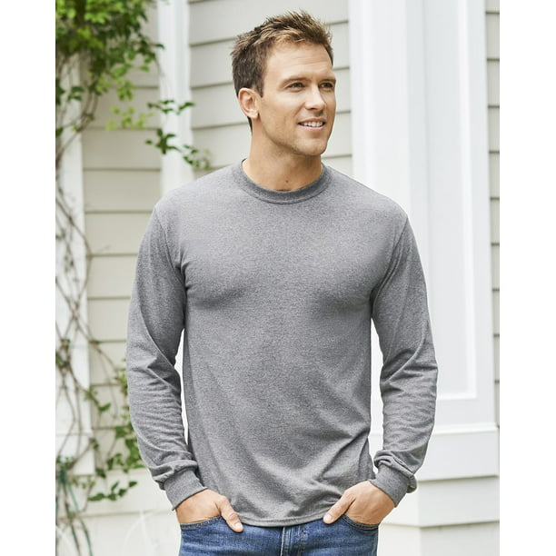 Gildan Cotton Long Sleeve T-Shirt for Men Size up to 3XL - Walmart.com
