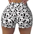 thumbnail image 2 of Balery Cute Panda Pantalones cortos de entrenamiento estampados para mujer, sin costuras, ajustados, para gimnasio, yoga, correr, deportes, ejercicio activo, fitness.-Large, 2 of 8