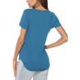 thumbnail image 2 of Womens V Neck Long/Short Sleeve T Shirts Basic Tee Tops, 2 of 3