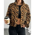 thumbnail image 2 of Womens Long Sleeve Jacket Coat for Womens Zip Up Warm Winter Leopard Spots Print High Collar Jacket Causal Wear Cogild, 2 of 6
