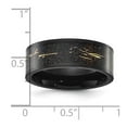 thumbnail image 2 of Titanium Polished Black Ip Plated With Black and Gold Foil Inlay 8mm Band Size 13.5 Ring for Women and Men, 2 of 2