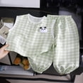 thumbnail image 3 of Zpanxa Ensembles pour Filles Cardigan Sans Manches Haut à Col Rond avec Pantalon Long Ensemble 2 Pcs Tenue Décontractée 9-10 Ans, 3 of 4