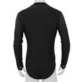 thumbnail image 5 of TSSOE Mens Sparkle Rhinestones Long Sleeve Latin Tango Rumba Dance Shirt Leotard Bodysuit Black XL, 5 of 7