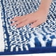 thumbnail image 3 of Alfombra de baño de chenilla a rayas REGALWOVEN con bordes, tapete de baño antideslizante, lavable a máquina azul 16" x 24", 3 of 6