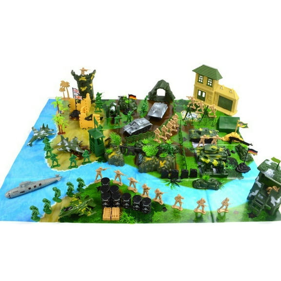WHAMVOX 130Pcs Model Set Table Simulation Toy Soldiers Model Toy Set