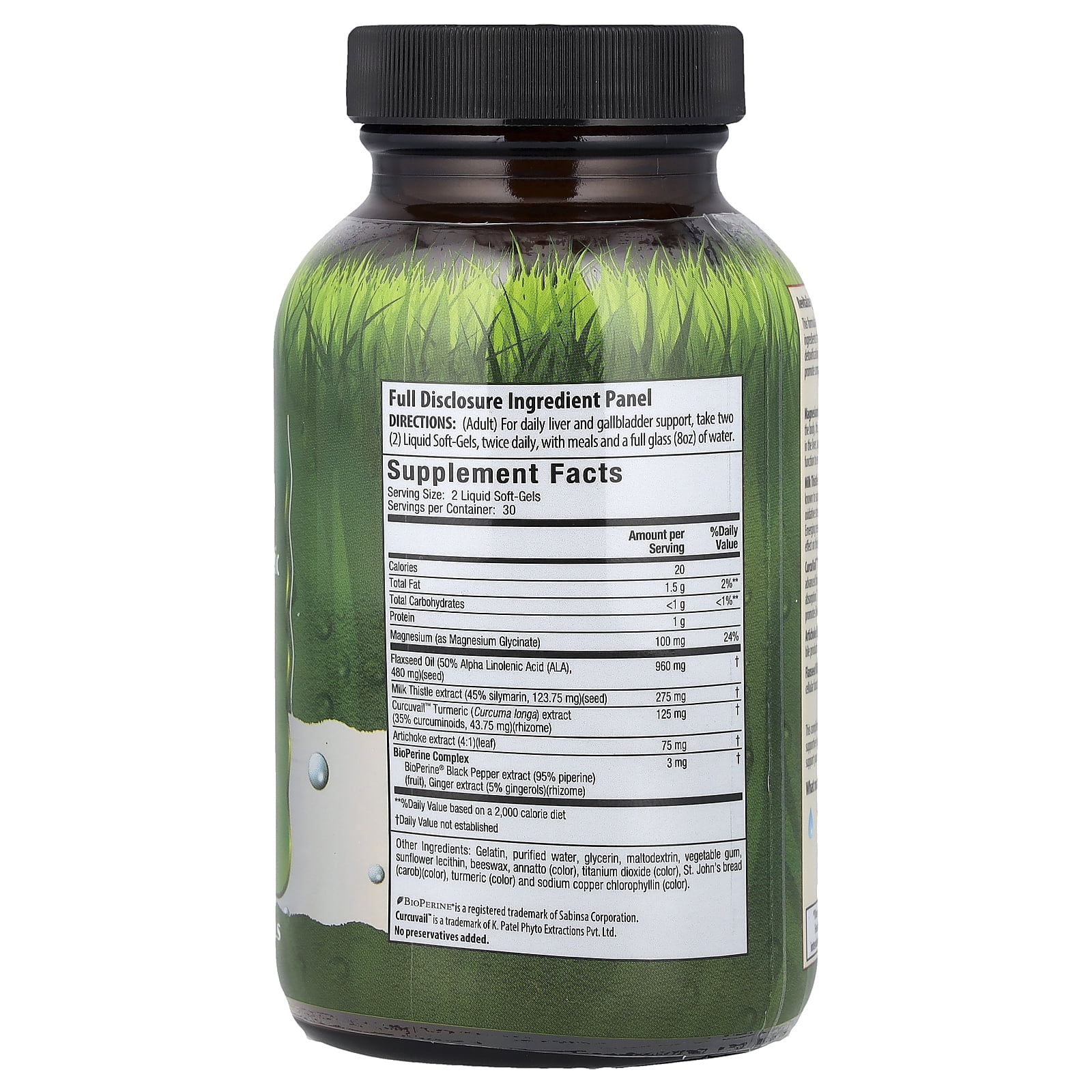 Irwin Naturals Advanced Absorption Magnesium + Milk Thistle & Turmeric, 60 Liquid Soft-Gels