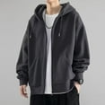 thumbnail image 7 of SNOWSONG Baggy Hoodie Men Clearance! Mens Jacket Men's Spring / Fall Cardigan Sweatshirt Couple Tops Long Sleeve Drawstring Hooded Jacket Zip up Hoodie Men Big and Tall Hoodie Dark Gray 4XL, 7 of 7