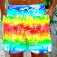 thumbnail image 5 of Puntoco Pantalones Cortos De Playa Para Hombre, Pantalones Cortos Estampados Con Bolsillo Con Cordón, Azul Claro Xxl,Pantalones Cortos Hombre, 5 of 5