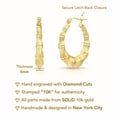 thumbnail image 2 of Tilo Jewelry 10K Yellow Gold Classic Bamboo Chunky Hoop Earrings | 28mm | Large Statement Hoops for Women & Unisex, 2 of 8