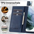thumbnail image 4 of 1 Pc Durable Artificial Leather Case For Samsung Galaxy S23 Ultra S22 S21 FE Ultra S20 FE Plus A54 A53 A52 A52s Strong Magnetic Flip Cover Rfid Protection, 4 of 4