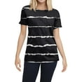 thumbnail image 3 of NAMTYQX Womens Graphic T Shirts Patterned Blouses for Women Boxy Fit Round Neck Casual Tops for Women Black Size S, 3 of 5