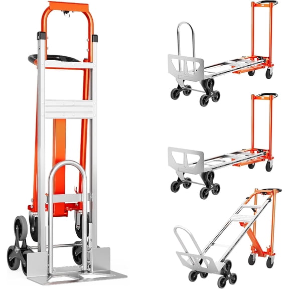 Yonopro 4 in 1 Convertible Stair Climbing Cart 1000 LBS Capacity, Heavy Duty Aluminum Hand Truck Dolly Cart with Climbing Wheel, Folding Stair Climbing Cart Trolley for Warehouse Logistics Moving