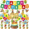 Mexican Themed Birthday Party Decorations Printed Balloons Happy Birthday Banner Cake Topper Fiesta Party Supplies