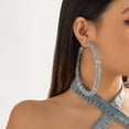 thumbnail image 2 of Boho Heart  Hoop Earrings Geometry Simple Exaggerated Big Star Heart Round Earrings Bohemian Statement Summer Beach Earrings Accessories Jewelry for Women, 2 of 9