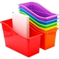 thumbnail image 5 of 4E's Novelty 6 Pack Book Bins Plastic Classroom and Office Storage Holders Rainbow Organizer Files, 5 of 9