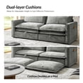 thumbnail image 5 of 87" Modern Sofa 3-Seater Couch with Storage and Double Cushion, Easy to Assembly, Light Gray, 5 of 9