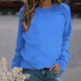 thumbnail image 2 of Jacenvly Hauts pour Femmes Liquidation Hauts à Col Rond Couleur Unie Mode Décontractée Manches Raglan à Capuche Manches Longues Chandail en Molleton Hauts pour Femmes Grande Taille, 2 of 6