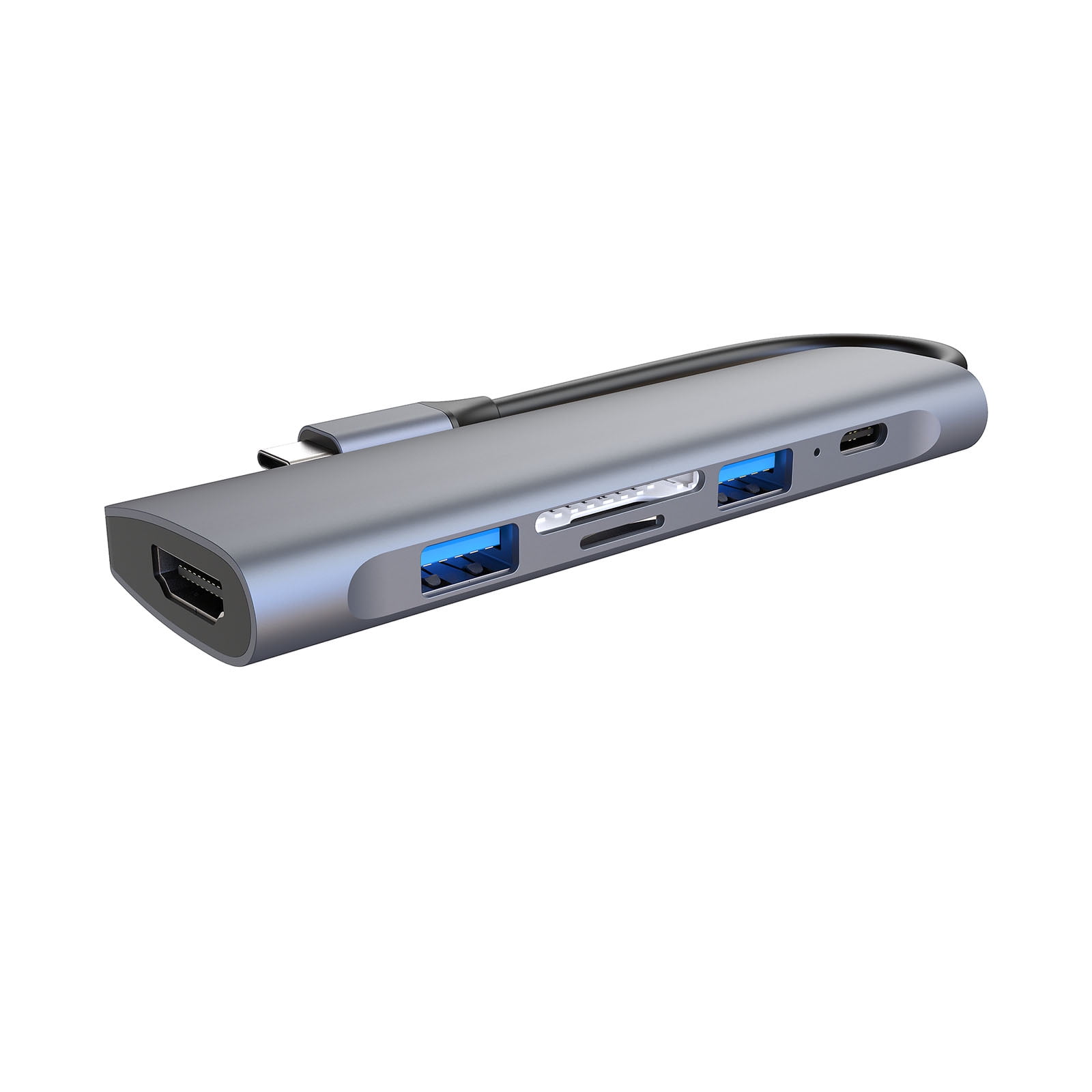 Ultra-fast Dock Station 6 in 1 USB C Hub 5gbps Secure Data Transfer Hub Type C to USB TF Adapter PD Synchronous Use