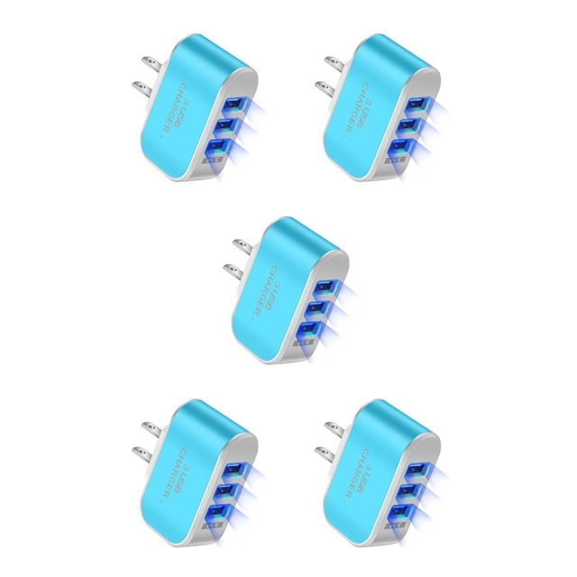 Adaptador de carga Sidaley con 3 puertos USB y LED 110V Negro