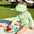 thumbnail image 2 of Younger Tree Toddler Girl Swimsuit Baby Long Sleeve Rash Guard Set with Sun Hat UPF Sun Proction Bathing Suit Swimwear for 5-6T, 2 of 8