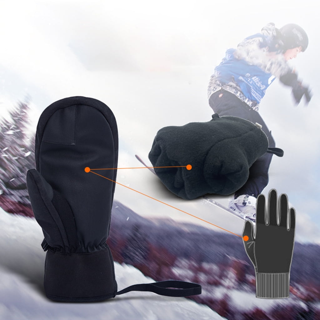 Touchscreens Gloves Winter Ski Gloves Waterproof Snowboarding Ski Gloves Thermal Thick Gloves with Pocket for Men Women