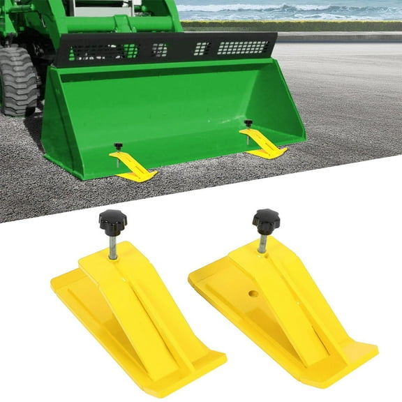Kojem 2PCS Tractor Bucket Ski Edge Tamer Skid Protector Snow Leaf Removal Yellow