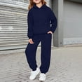 thumbnail image 2 of UACY Kids Tracksuit Outfits 2 Piece Boys Girls Sweatsuit Hooded Sweatshirt and Joggers Sweatpants Athletic Clothing Set with Pocket (Navy, 11-12 Years), 2 of 6