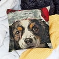 thumbnail image 2 of SHANXI Merry Bright Christmas Pillow Covers Lovely Cat Dog Golden&nbsp;Retriever with Red Santa Hat Green Elk Farmhouse Decorations 24x24in, 2 of 5
