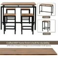 thumbnail image 4 of 5-Piece Dining Room Set, Counter Height Pub Table Set Kitchen Table and Chairs for 4, Rectangle Table and 4 Stools with Wood Tabletop and Metal Frame, for Small Spaces Mini Bar or Patio, Brown, 4 of 7