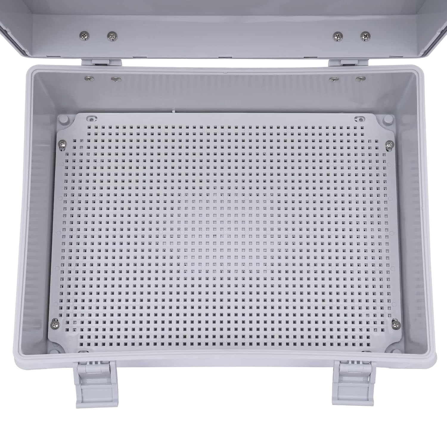 Junction Box,Outside Hinged Clear Cover Stainless Steel Latch IP67 Waterproof ABS Project Box,Electrical Box Enclosure(13.8x9.8x5.9 Clear)