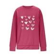 thumbnail image 3 of Valentines Heart Sweatshirts Womens Long Sleeve Cute Graphic Pullover Tops Funny Print Holiday Valentine Day Gifts, S Hot Pink, 3 of 5