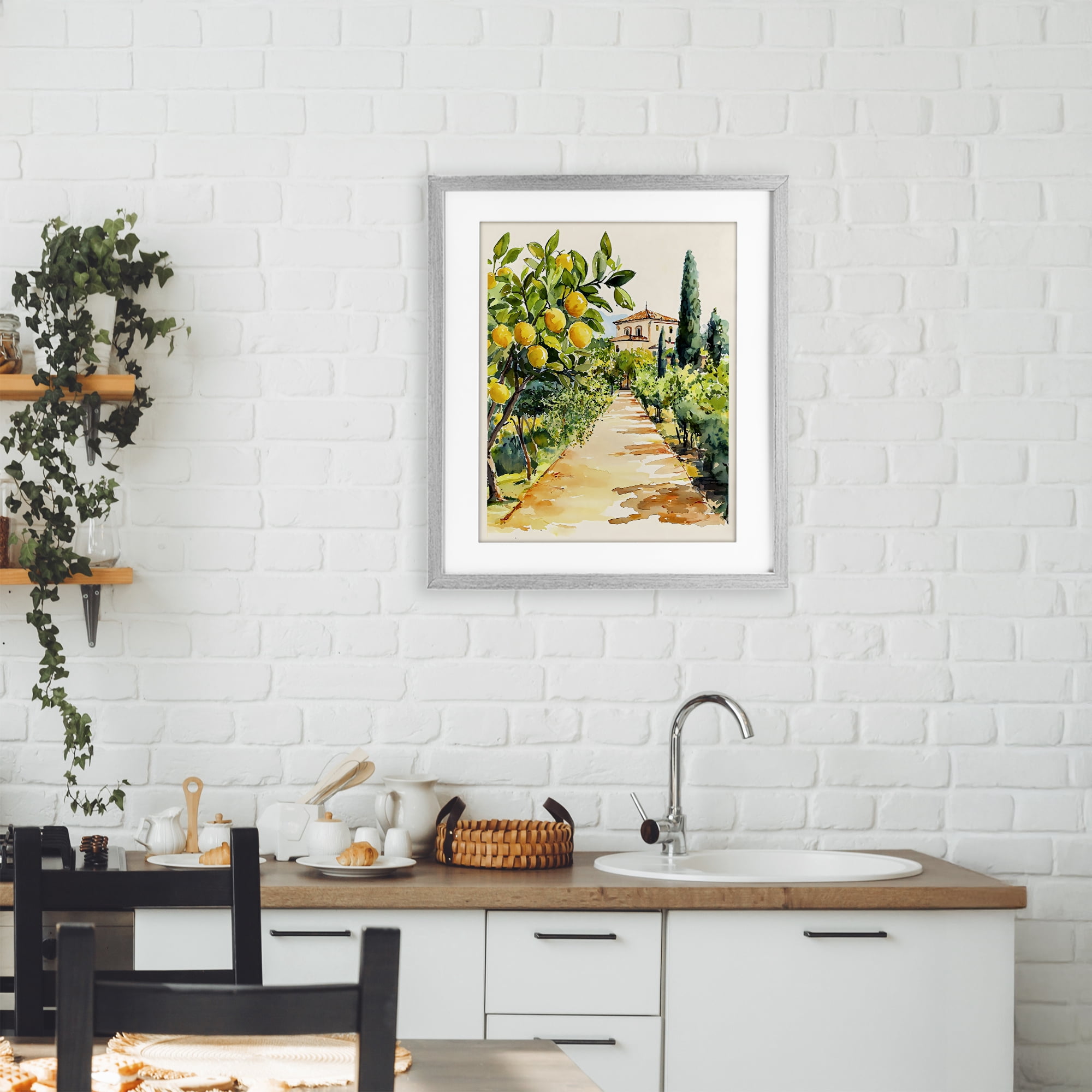 Stupell Industries Lemon Grove Pathway Gray Framed Print Under Glass, design by LSR Design Studio