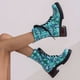 thumbnail image 5 of NECHOLOGY Botas Mujer Adulto Femenino Zapatos Botines para mujer Botines de mujer otoño e invierno de moda nuevo Cool Sexy comercio exterior grande cómodo punta redonda tacón cuadrado (Green, 8), 5 of 6