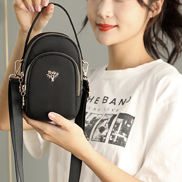 Bolso Bandolera Lady Crossbody Bag Fashion Mobile Phone Bag Portable Casual para vacaciones (negro) Sywqhk Para Estrenar