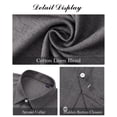 thumbnail image 5 of Camisa J.VER para hombre, lino y algodón, manga corta, casual, gris y azul, 5 of 5