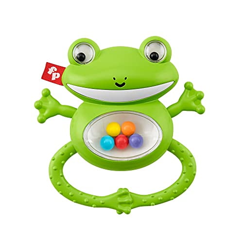 Fisher-Price Shake 'n Rattle Frog - Beads To Rattle~ Textured Legs for Teething ~ Hop To It!